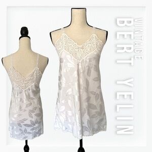 Bert Yelin Vintage Lingerie Iridescent Leaf Print Slip sz L